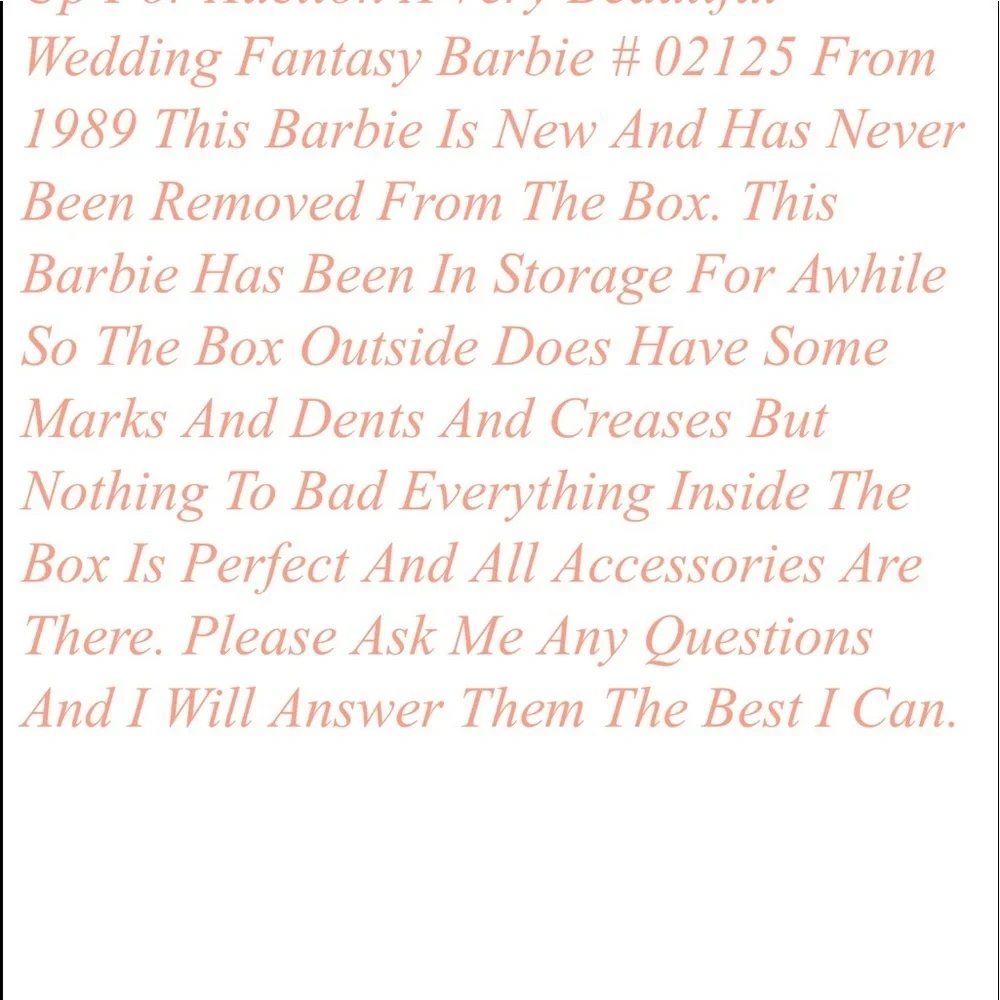 Vintage 1989 Mattel Wedding Fantasy Barbie NRFBNIB - Picture 11 of 11